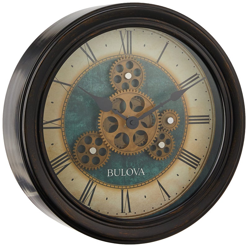 Bulova Industrial Motion Wall Clock, 12.8, Aged Black (C4833) - Image 1